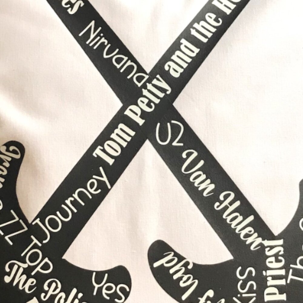 Handmade Pillow Cover, 1980s Rock Bands Guitars Music Room Decor 18 x 18 inches - Picture 10 of 16